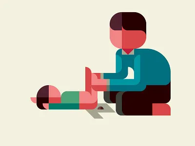 Poop! Diapers! ウンチ！オムツ！ baby diapers family flatdesign geometry grid minimal poop