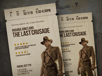 The Last Crusade Invitations birthday indiana jones invitation movie party ticket