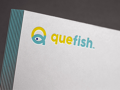 Quefish Print fish fresh logo q simple sun