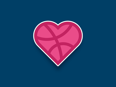 Dribbble Love ball dribbble heart icon playoff rebound sticker mule stickermule