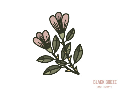 Flower No.3 art blackboozeillustraions flower icon illustration leaf rose tattoo vector