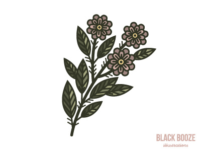 Flower No.2 art blackboozeillustraions flower icon illustration leaf rose tattoo vector