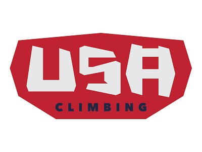 USA Climbing Red Shield illustrator logo vector