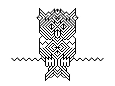 Geometric Owl black and white geometric graphic design illustration line art lines owl