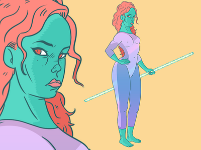 Space Dancer character dancer design fighter girl illustration outer space retro sexy space woman