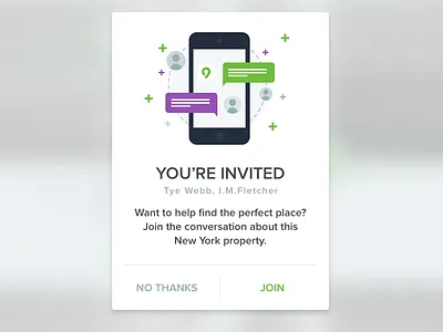 Invitation Modal ios messaging modal