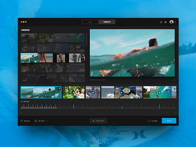 Quik for Desktop dark editor gopro music software ui ux video video editing