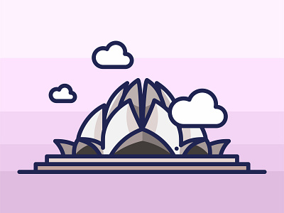 India Lotus Temple architecture building city clouds illustration india landmark lotus lotus temple monument new delhi temple