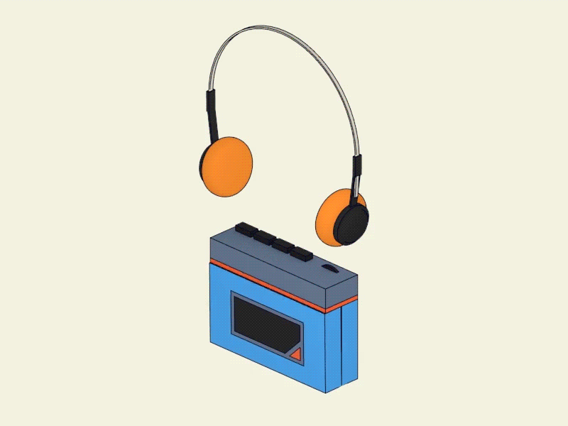 Music 3d animation blender gif illustration retro