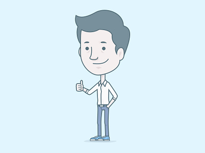 Entrepreneur blue color flat illustration startup vector