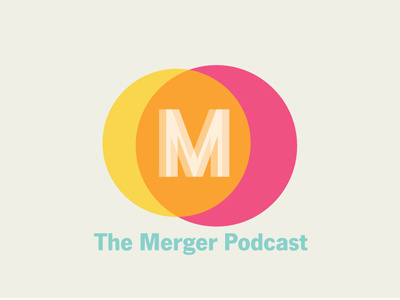 The Merger color overlay logo merge pink yellow