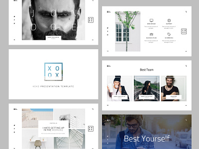 XOXO-Minimal Presentation Template clean key keynote layout marketing minimal powerpoint ppt presentation web white