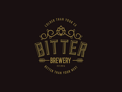 Bitter Brewery badge bitter brew brewery graphicdesign illustrator logo type typography vector vintage