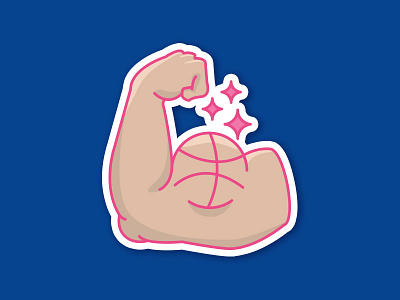 Flex Zone arm ball basketball bicep dribbble flex flex zone hand muscle pink stars sticker