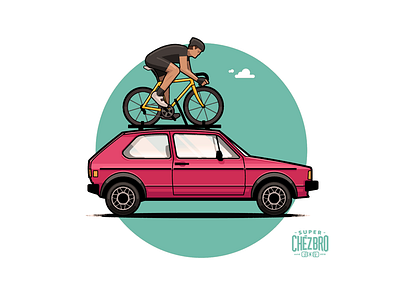 I'd rather be riding athlete badge bike car cycling cyclist golf rack ride sky vw
