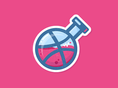 Dribbble Is My Laboratory beaker contest dribbble experiment illustration liquid mule science sticker stickermule stickers vector