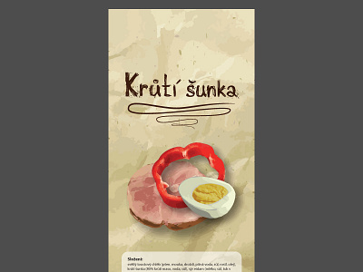Label for baguette baguette egg etiquette grunge ham label paper pepper