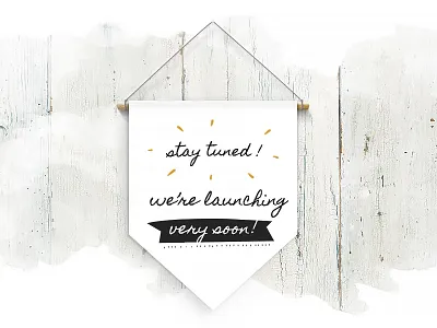 Coming Soon for Hand-crafted Joy Wordpress Template banner bright coming soon hanging maintenance pennant stay tuned wall watercolor wood