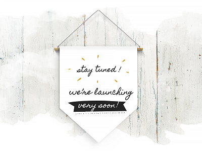 Coming Soon for Hand-crafted Joy Wordpress Template banner bright coming soon hanging maintenance pennant stay tuned wall watercolor wood