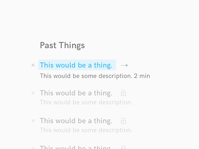 Past things link list locked lockup type lockup typography unlockable