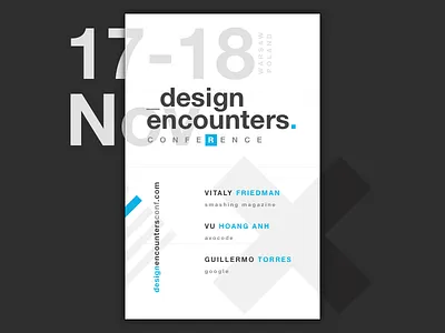 Design Encounters Conference app conference development event mobile poster smashing magazine tickets typography ui design ux design warsaw