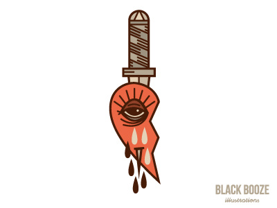 Lovesick No.3 art blackboozeillustraions emo heart icon illustration knife love tattoo tear vector