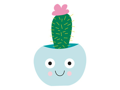 Cactus Cutie cactus character character design cute design fun graphic design illustration smile summer vector