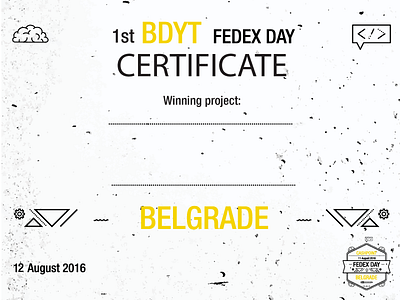 Fedexday Certificate cerificate diploma fedex day project winner yellow