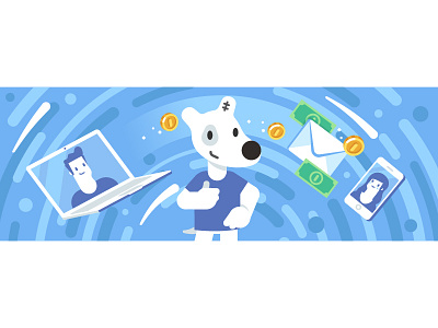 VK character flat illustration money spotty stolz vk vkontakte