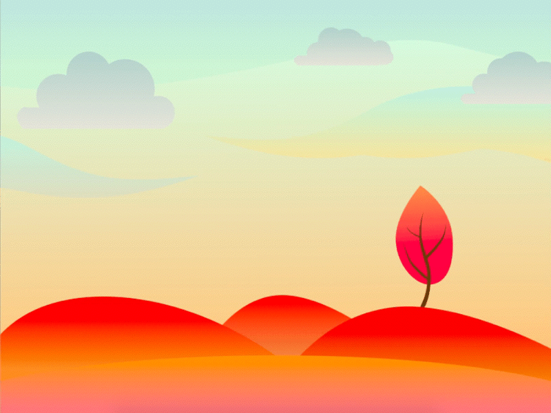 Autumn mood animation autumn clouds colour flat illustration sketchapp sky weather