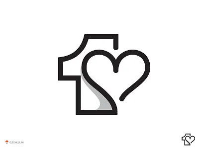 1<3* design icon identity logo logotype mark symbol