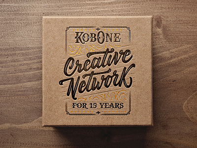 KobOne Box brush hand lettering lettering letterpress
