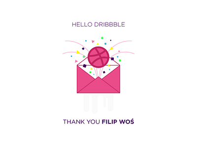 Hello Dribbble debut design dribbble hello hi illustration thank you thanks