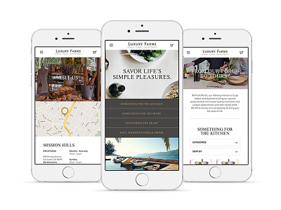 Luxury Farms Mobile UX california design ecommerce lifestyle mobile shopify store ux web design