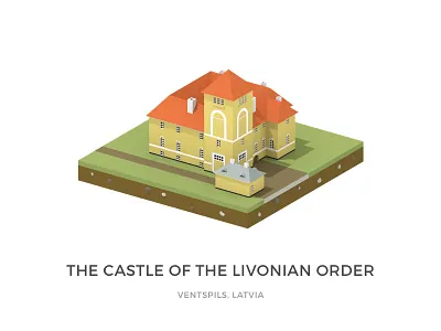 Ventspils Livonian Order Castle 3d 3dart blender castle design isometric lowpoly model modeling render ventspils
