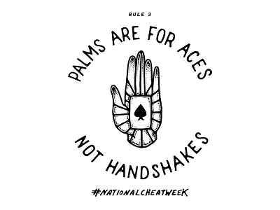 Palms are for aces ace cheating hand hand drawn illustration ink lettering playing cards tattoo type typography
