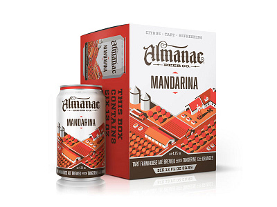 Almanac Beer Co. - Mandarina beer can dan kuhlken dkng isometric mandarina nathan goldman packaging san francisco vector