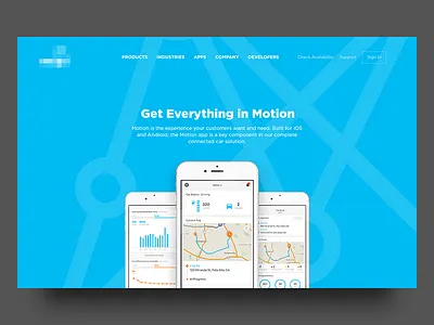 Connected Car App Page Design android app automotive car clean connected drive ios motion nodes spokes website