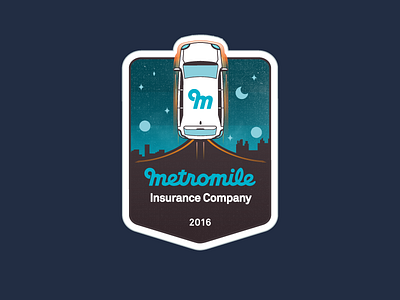 Metromile Insurance internal launch liftoff space sticker texture vector