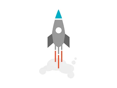Blast off! color. space design icon illustration rocket ui