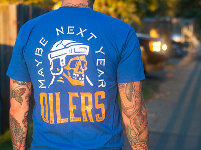Maybe Next Year apparel canada clothing edmonton hockey illustration oilers skull