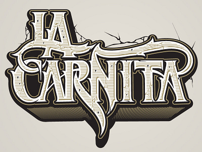 La Carnita etching lettering tacos type