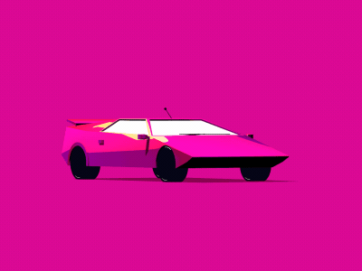 Sports Car animation cel cinema 4d retro sport car