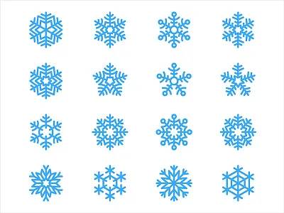 Snowflake christmas holiday icon illustration new year set snowflake vector winter