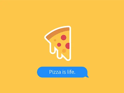 Pizza is life. icon illustration imessage pizza set sticker texting