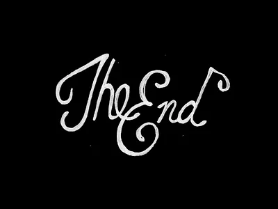 The End fin hand drawn lettering the end type typography word