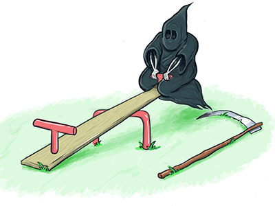 reaper on a see saw