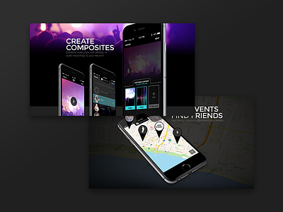 Footspot Website app clean dark design events minimal modern party photos social ui website