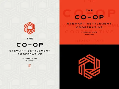 The CO-OP brand branding co op farm field house identity logo mark pattern shelter wordmark