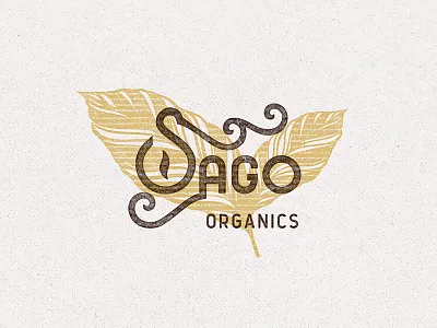 Sago Organics branding leaf logo organic tea typography